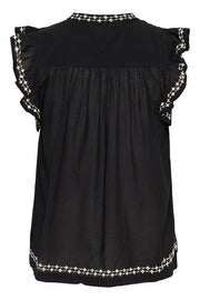 Gundborg Embroidered Top in Black