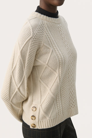 Lisamarie Cable-Knit Sweater in Birch