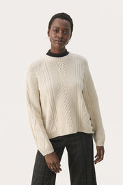 Lisamarie Cable-Knit Sweater in Birch