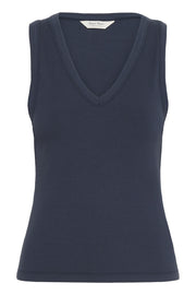 Nikkia Sleeveless T-Shirt in After Midnight Dark Blue