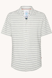 Short Sleeve Shirt in Off-White Stripe
