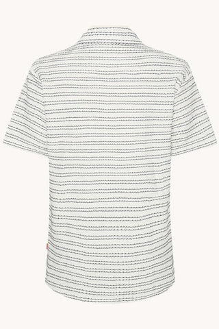 Short Sleeve Shirt in Off-White Stripe
