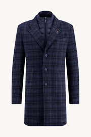 Overcoat in Navy Check