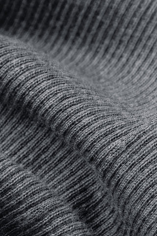 Fine Knit Wool Sweater in Smoke Gray