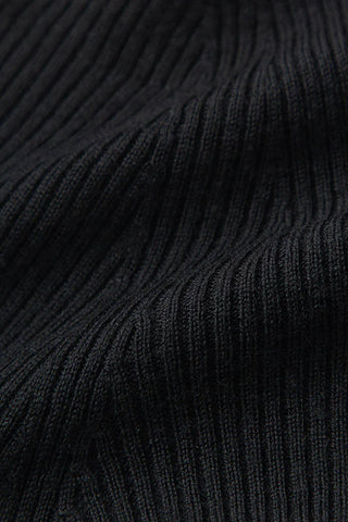 Fine Knit Wool Sweater in Black