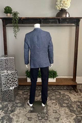Ibiza Sport Coat in Blue and Navy Houndstooth