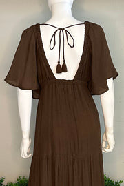 Short Sleeve Dress in Brown