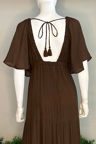 Short Sleeve Dress in Brown