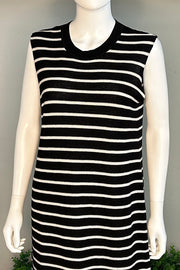 Life Aesthetic Knit Striped Dress in Black