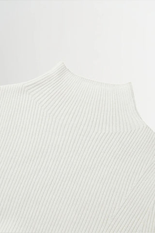 Fine Knit Wool Sweater in White