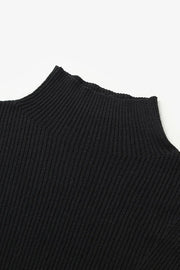 Fine Knit Wool Sweater in Black