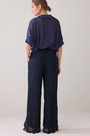 Long Lace Pants in Navy Noir