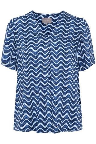 Walu Short-Sleeved Top in Blue Waves