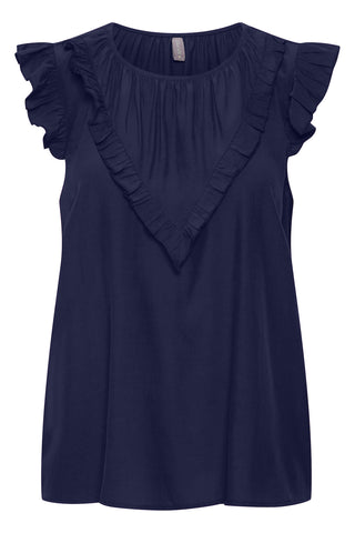 Asmine Short-Sleeved Blouse in Dress Blue