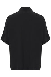 Asmine Short-Sleeved Button-Front Shirt in Black