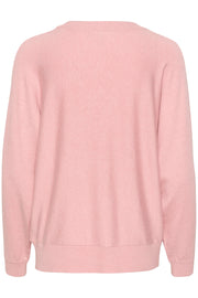 Gapa Annemarie V-Neck Pullover in Pale Mauve Mélange