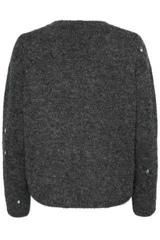 Evia Brava V-Neck Pullover Sweater in Phantom Mélange