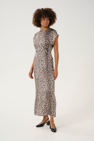 Leona Berna Long Dress in Leopard Print