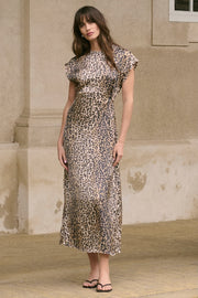 Leona Berna Long Dress in Leopard Print