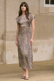 Leona Berna Long Dress in Leopard Print