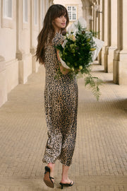 Leona Berna Long Dress in Leopard Print