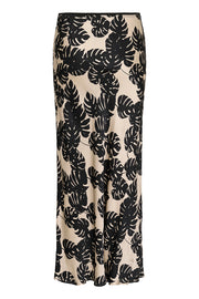 Miso Berna Skirt in Black Palm-Leaf Print