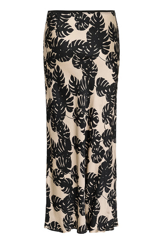 Miso Berna Skirt in Black Palm-Leaf Print
