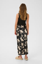 Miso Berna Skirt in Black Palm-Leaf Print