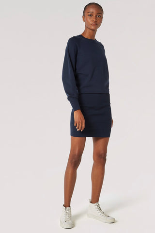 Two-in-One Knitted Mini-Dress in Navy