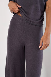 Soft-Touch Wide-Legged Trousers in Charcoal