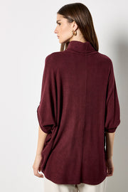 Soft Touch High Neck Sweater in Burgundy