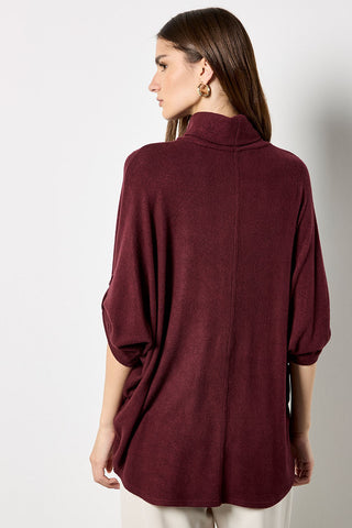 Soft Touch High Neck Sweater in Burgundy
