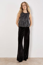 Chevron Sequin Sleeveless Top