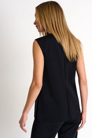 Sleeveless Side-Slit Top in Caviar