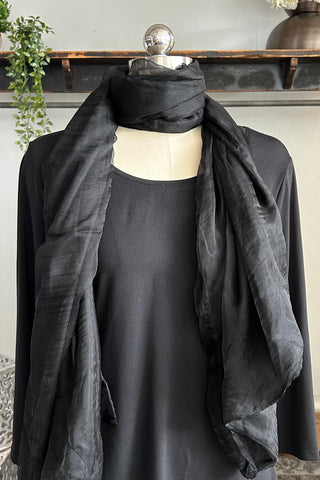 Sheer Silk Scarf in Black
