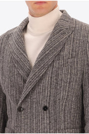 Bradford Multi Stripe Double Breasted Sport Coat in Medium Grey