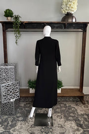 3/4 Sleeve Dress in Nero