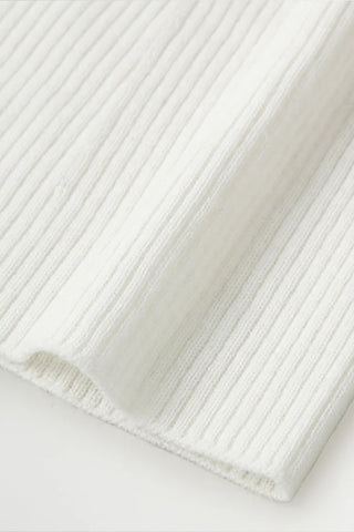 Fine Knit Wool Sweater in White