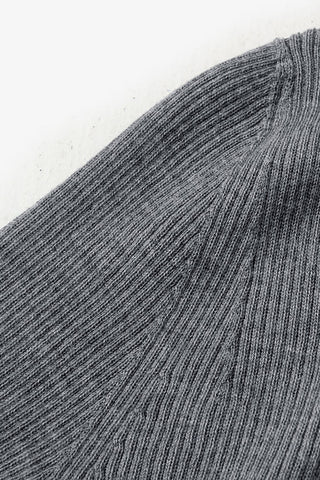 Fine Knit Wool Sweater in Smoke Gray