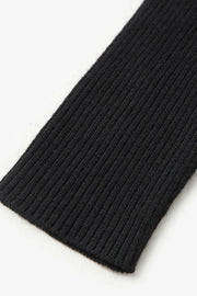 Fine Knit Wool Sweater in Black