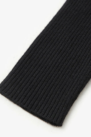 Fine Knit Wool Sweater in Black