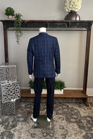 Ibiza Sport Coat in Blue Large Check