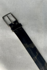 Benno Leather Belt in Stamped Camo