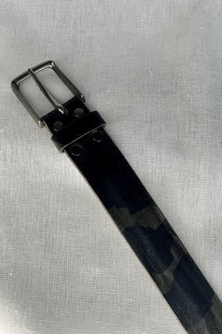 Benno Leather Belt in Stamped Camo