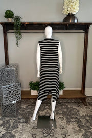 Life Aesthetic Knit Striped Dress in Black