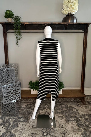 Life Aesthetic Knit Striped Dress in Black