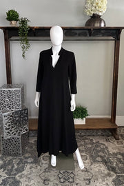 3/4 Sleeve Dress in Nero