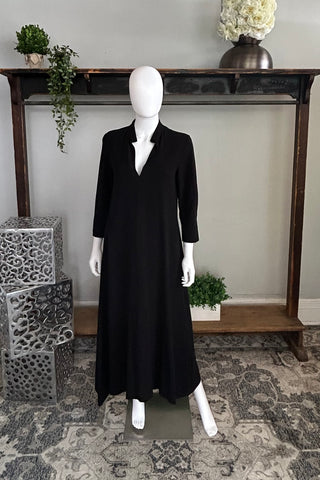 3/4 Sleeve Dress in Nero