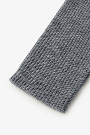 Fine Knit Wool Sweater in Smoke Gray