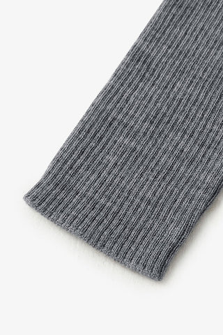 Fine Knit Wool Sweater in Smoke Gray